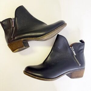 Lucky Brand Black Leather Ankle Booties